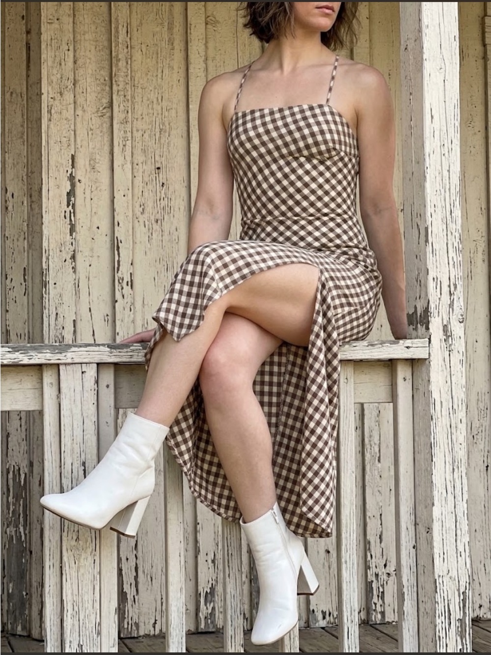 Zara Gingham Midi Dress, Small